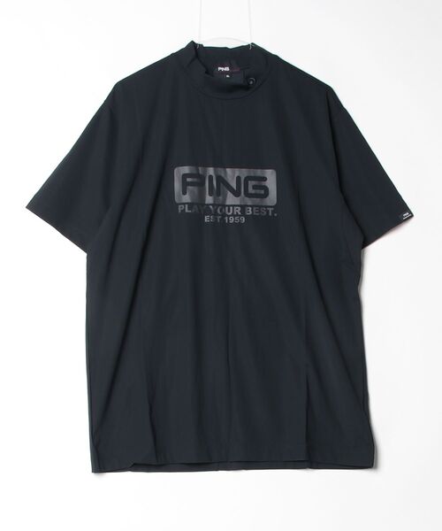 PING（ピン）の「ピン  ピンホールメッシュ半袖ハイネックシャツ（Tシャツ/カットソー・メンズ・グレー/ベージュ/ブラック・3L/LL/L/M/S）」の13枚目の写真