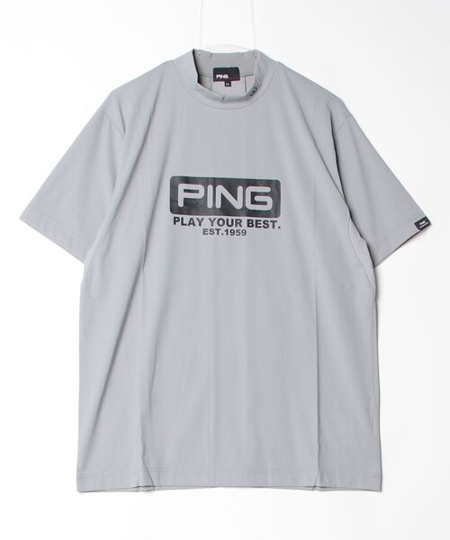 PING（ピン）の「ピン  ピンホールメッシュ半袖ハイネックシャツ（Tシャツ/カットソー・メンズ・グレー/ベージュ/ブラック・3L/LL/L/M/S）」の14枚目の写真