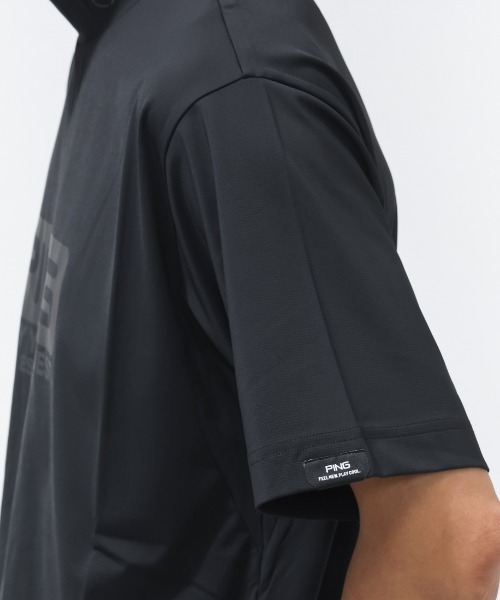 PING（ピン）の「ピン  ピンホールメッシュ半袖ハイネックシャツ（Tシャツ/カットソー・メンズ・グレー/ベージュ/ブラック・3L/LL/L/M/S）」の10枚目の写真