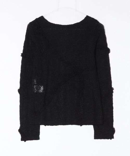 ROSE BUD（ローズバッド）の「FRILL LACE TOP（Tシャツ/カットソー・レディース・オフホワイト/ライトグリーン/ブラック・ONE SIZE）」の4枚目の写真