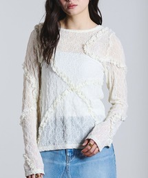ROSE BUD（ローズバッド）の「FRILL LACE TOP（Tシャツ/カットソー）」