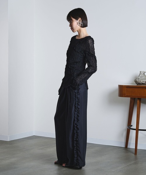 ROSE BUD（ローズバッド）の「FRILL LACE TOP（Tシャツ/カットソー・レディース・オフホワイト/ライトグリーン/ブラック・ONE SIZE）」の17枚目の写真