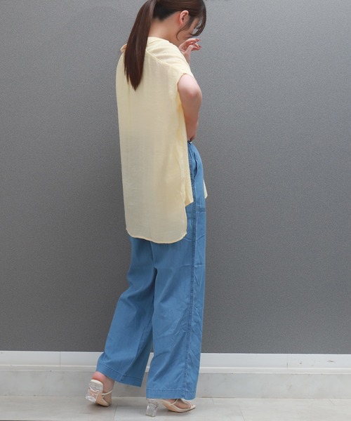 libelle more（リベル モア）の「とろみテンセルデニムベイカーパンツ／イージーパンツ（その他パンツ・レディース・ライトブルー/ブルー/ネイビー・L/M）」の8枚目の写真