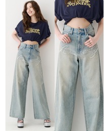 EVRIS（エヴリス）の「ラインストーンワイドデニムパンツ（デニムパンツ）」