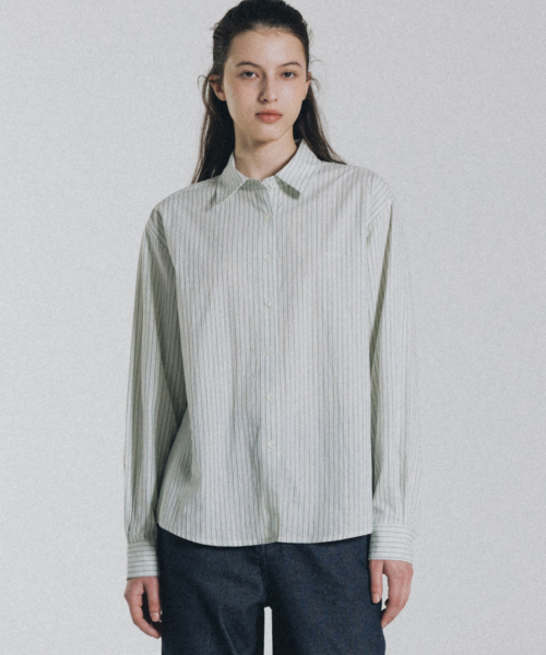 ANDNEEDS(アンドニーズ)の「Clover stripe shirts (green)(シャツ/ブラウス・レディース・その他・FREE)」の4枚目の写真