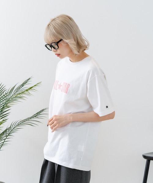 CONVERSE(コンバース)の「【CONVERSE/コンバース】【ヴィンテージ風立体ロゴ】オールスター フロッキーTシャツ 綿100% 古着MIX(Tシャツ/カットソー・レディース・ネイビー/ホワイト/ブラック・LARGE/MEDIUM)」の7枚目の写真
