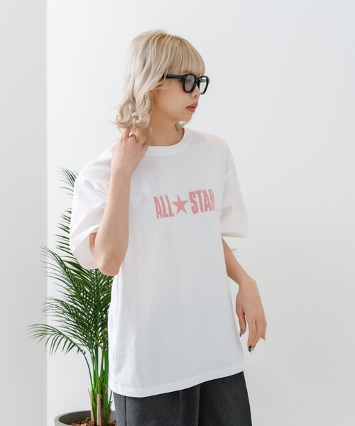CONVERSE(コンバース)の「【CONVERSE/コンバース】【ヴィンテージ風立体ロゴ】オールスター フロッキーTシャツ 綿100% 古着MIX(Tシャツ/カットソー・レディース・ネイビー/ホワイト/ブラック・LARGE/MEDIUM)」の9枚目の写真