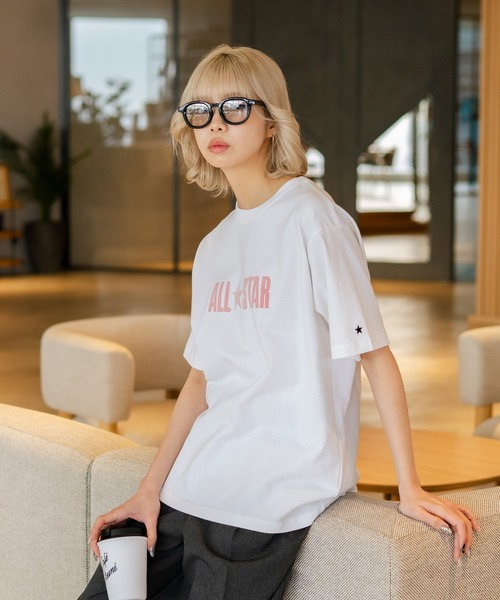 CONVERSE(コンバース)の「【CONVERSE/コンバース】【ヴィンテージ風立体ロゴ】オールスター フロッキーTシャツ 綿100% 古着MIX(Tシャツ/カットソー・レディース・ネイビー/ホワイト/ブラック・LARGE/MEDIUM)」の11枚目の写真