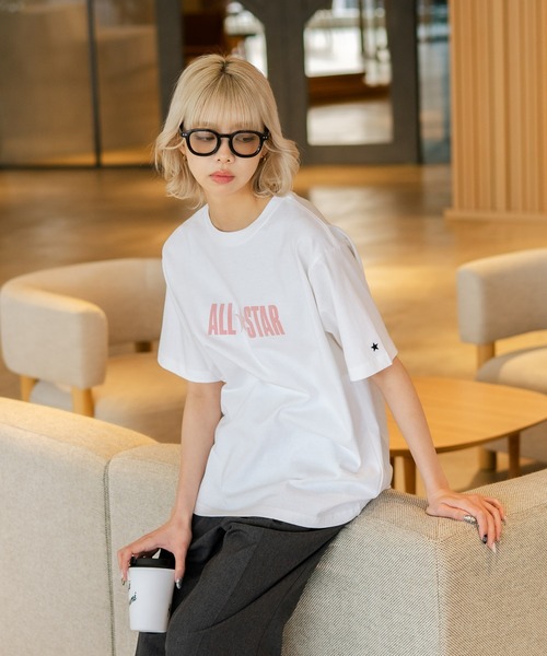 CONVERSE(コンバース)の「【CONVERSE/コンバース】【ヴィンテージ風立体ロゴ】オールスター フロッキーTシャツ 綿100% 古着MIX(Tシャツ/カットソー・レディース・ネイビー/ホワイト/ブラック・LARGE/MEDIUM)」の13枚目の写真