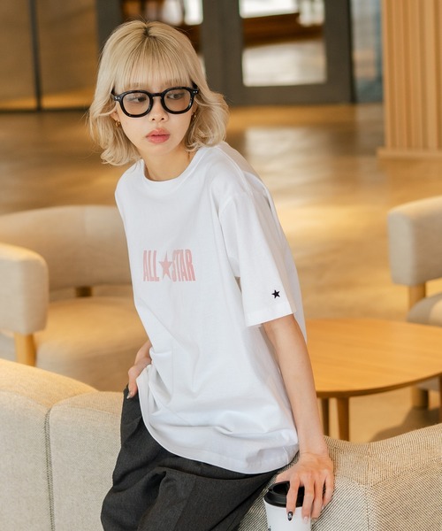 CONVERSE(コンバース)の「【CONVERSE/コンバース】【ヴィンテージ風立体ロゴ】オールスター フロッキーTシャツ 綿100% 古着MIX(Tシャツ/カットソー・レディース・ネイビー/ホワイト/ブラック・LARGE/MEDIUM)」の14枚目の写真