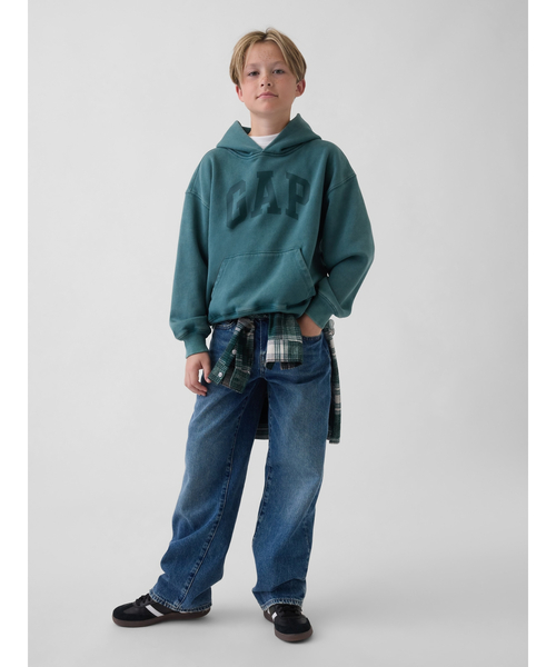 GAP（ギャップ）の「ヴィンテージソフト リラックスフィット GAPロゴパーカー (キッズ)（パーカー・キッズ・グリーン・140cm/130cm/120cm/110cm/160cm/150cm）」の4枚目の写真