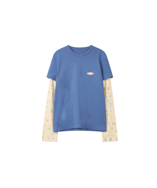 MUWM(ムウム)の「ドリーミー レイヤードティー Dreamy Layered Tee (Blue)(Tシャツ/カットソー・レディース・ブルー・OS)」の1枚目の写真