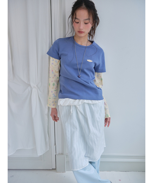 MUWM(ムウム)の「ドリーミー レイヤードティー Dreamy Layered Tee (Blue)(Tシャツ/カットソー・レディース・ブルー・OS)」の2枚目の写真