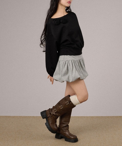 apres jour mignon(アプレジュールミニョン)の「バラモチーフトップス(スウェット・レディース・ブラック/モカ/オフホワイト・LARGE/フリー)」の16枚目の写真