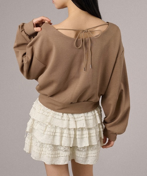 apres jour mignon(アプレジュールミニョン)の「バラモチーフトップス(スウェット・レディース・ブラック/モカ/オフホワイト・LARGE/フリー)」の9枚目の写真