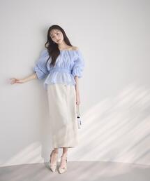 PROPORTION BODY DRESSING | 【加藤栞さん着用】フロントデザインＩラインスカート / 1216120408(スカート)