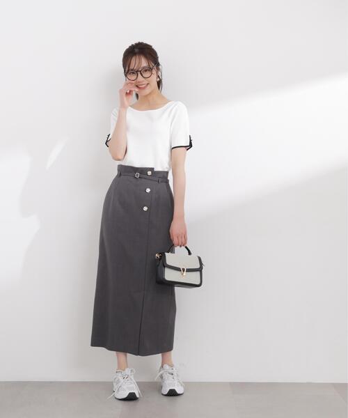 PROPORTION BODY DRESSING(プロポーションボディドレッシング)の「【加藤栞さん着用】フロントデザインIラインスカート / 1216120408(スカート・レディース・ベージュ/ブラウン系その他/ダークグレー・P/S/SMALL/MEDIUM)」の21枚目の写真