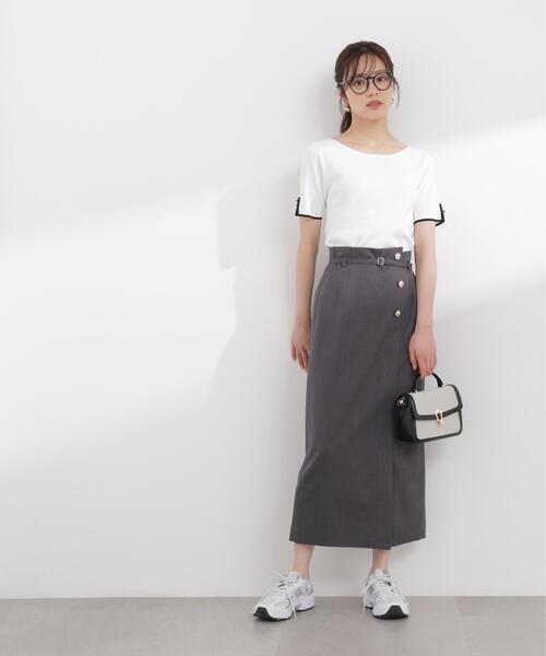 PROPORTION BODY DRESSING(プロポーションボディドレッシング)の「【加藤栞さん着用】フロントデザインIラインスカート / 1216120408(スカート・レディース・ベージュ/ブラウン系その他/ダークグレー・P/S/SMALL/MEDIUM)」の22枚目の写真