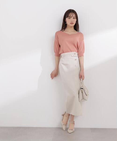 PROPORTION BODY DRESSING(プロポーションボディドレッシング)の「【加藤栞さん着用】フロントデザインIラインスカート / 1216120408(スカート・レディース・ベージュ/ブラウン系その他/ダークグレー・P/S/SMALL/MEDIUM)」の5枚目の写真