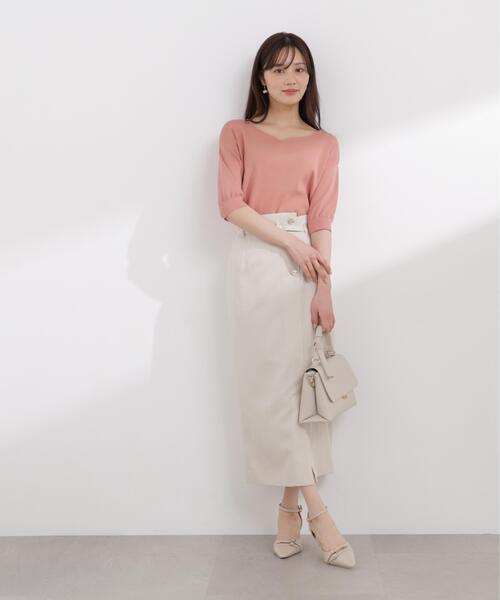 PROPORTION BODY DRESSING(プロポーションボディドレッシング)の「【加藤栞さん着用】フロントデザインIラインスカート / 1216120408(スカート・レディース・ベージュ/ブラウン系その他/ダークグレー・P/S/SMALL/MEDIUM)」の6枚目の写真
