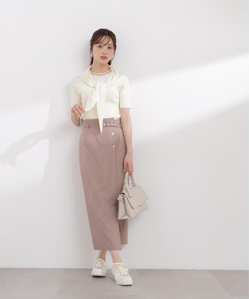 PROPORTION BODY DRESSING(プロポーションボディドレッシング)の「【加藤栞さん着用】フロントデザインIラインスカート / 1216120408(スカート・レディース・ベージュ/ブラウン系その他/ダークグレー・P/S/SMALL/MEDIUM)」の17枚目の写真