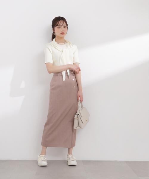 PROPORTION BODY DRESSING(プロポーションボディドレッシング)の「【加藤栞さん着用】フロントデザインIラインスカート / 1216120408(スカート・レディース・ベージュ/ブラウン系その他/ダークグレー・P/S/SMALL/MEDIUM)」の18枚目の写真