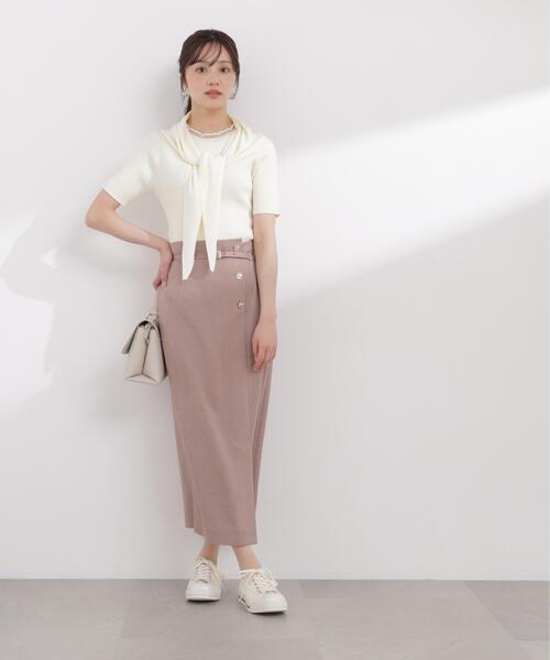 PROPORTION BODY DRESSING(プロポーションボディドレッシング)の「【加藤栞さん着用】フロントデザインIラインスカート / 1216120408(スカート・レディース・ベージュ/ブラウン系その他/ダークグレー・P/S/SMALL/MEDIUM)」の20枚目の写真