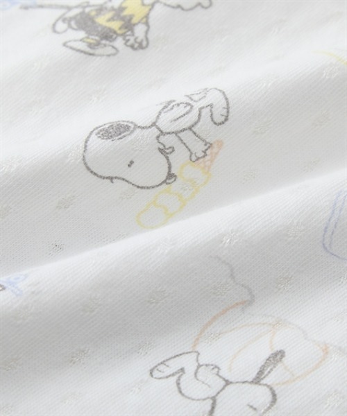 PEANUTS（ピーナッツ）の「【スヌーピー】コットンジャガード半袖カバーオール（ロンパース・キッズ・ホワイト・60-70㎝/50-60㎝）」の2枚目の写真