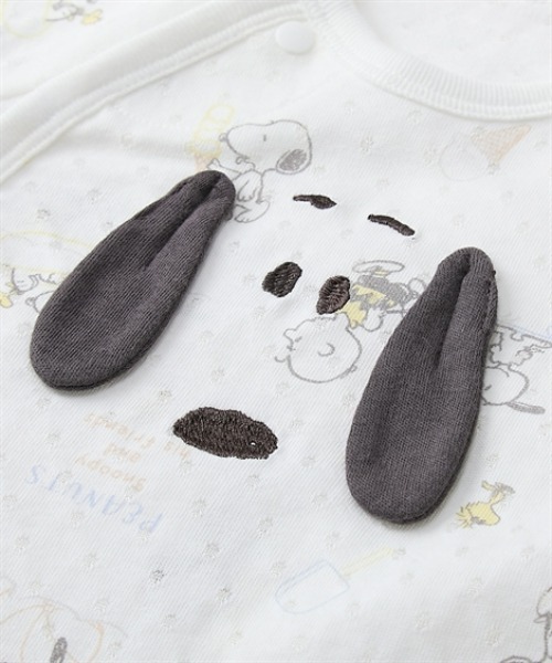 PEANUTS（ピーナッツ）の「【スヌーピー】コットンジャガード半袖カバーオール（ロンパース・キッズ・ホワイト・60-70㎝/50-60㎝）」の7枚目の写真