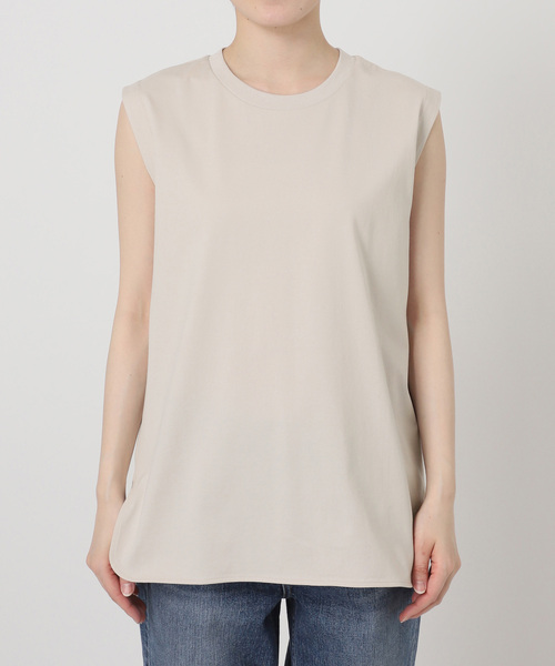 Spick & Span(スピックアンドスパン)の「汗染み防止ファインコットンノースリTシャツ(Tシャツ/カットソー・レディース・ベージュ/ホワイト/ライトグレー/ブラック・FREE)」の15枚目の写真