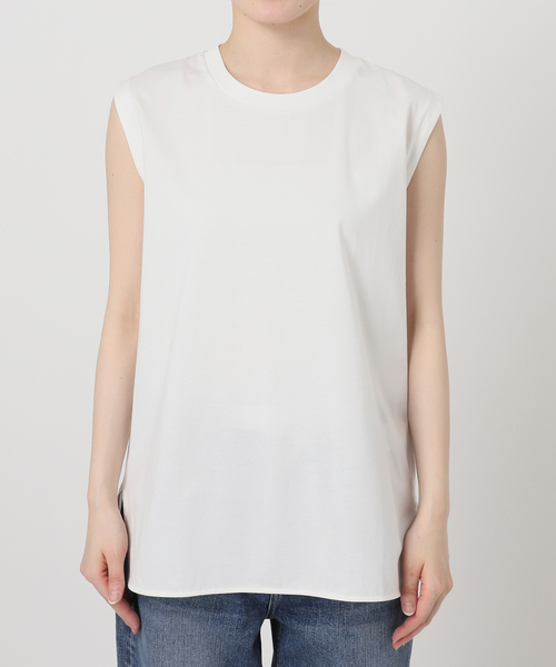 Spick & Span(スピックアンドスパン)の「汗染み防止ファインコットンノースリTシャツ(Tシャツ/カットソー・レディース・ベージュ/ホワイト/ライトグレー/ブラック・FREE)」の17枚目の写真