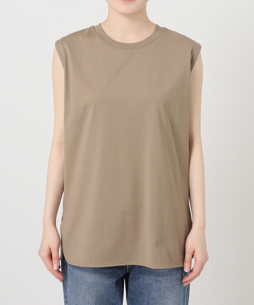 Spick & Span(スピックアンドスパン)の「汗染み防止ファインコットンノースリTシャツ(Tシャツ/カットソー・レディース・ベージュ/ホワイト/ライトグレー/ブラック・FREE)」の19枚目の写真
