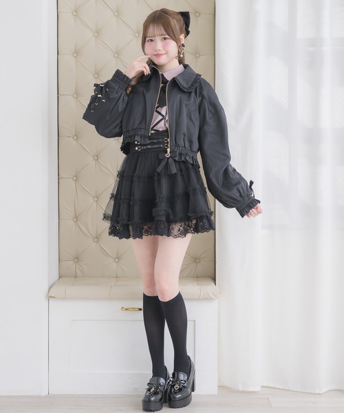 ROJITA(ロジータ)の「レースアップブルゾン(ブルゾン・レディース・ピンク/ホワイト/ブラック・FREE)」の9枚目の写真