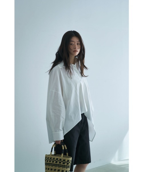 marjour（マージュール）の「HIGH DENSITY COTTON SHIRT（シャツ/ブラウス・レディース・オフホワイト/ピンク・M）」の7枚目の写真