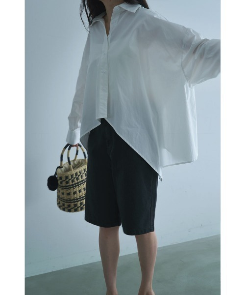 marjour（マージュール）の「HIGH DENSITY COTTON SHIRT（シャツ/ブラウス・レディース・オフホワイト/ピンク・M）」の9枚目の写真