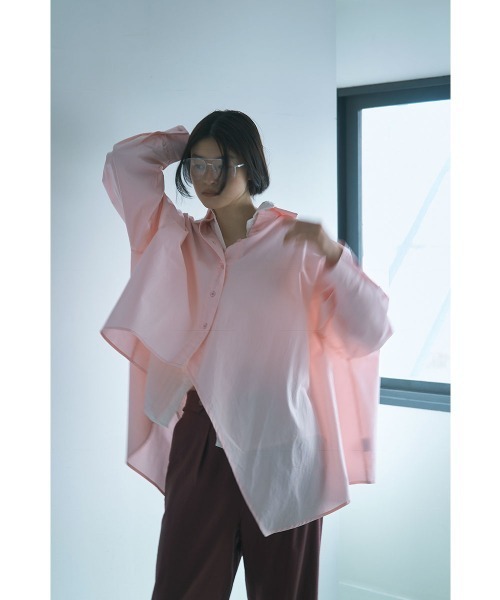 marjour（マージュール）の「HIGH DENSITY COTTON SHIRT（シャツ/ブラウス・レディース・オフホワイト/ピンク・M）」の19枚目の写真