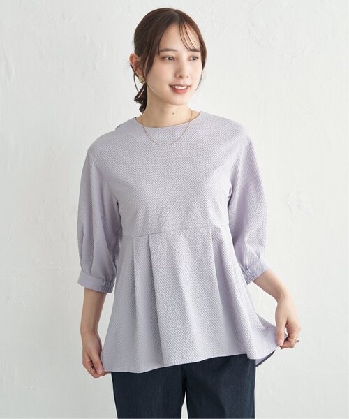 ikka(イッカ)の「サッカーペプラムブラウス(シャツ/ブラウス・レディース・ブラック/ブラウン/ブルー/アイボリー・M/L)」の9枚目の写真