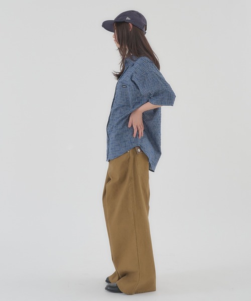 Perushu(ペルーシュ)の「FAKE LEATHER FLAP WIDE WORK PANTS/フェイクレザーフラップワイドワークパンツ(その他パンツ・メンズ・カーキ/ブラウン・LARGE/MEDIUM)」の14枚目の写真