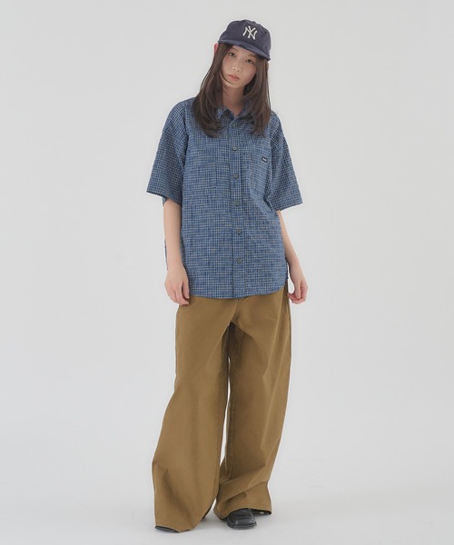 Perushu(ペルーシュ)の「FAKE LEATHER FLAP WIDE WORK PANTS/フェイクレザーフラップワイドワークパンツ(その他パンツ・メンズ・カーキ/ブラウン・LARGE/MEDIUM)」の12枚目の写真