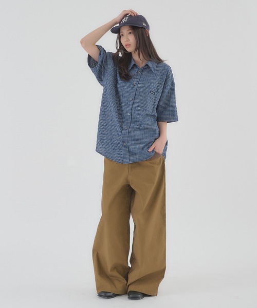 Perushu(ペルーシュ)の「FAKE LEATHER FLAP WIDE WORK PANTS/フェイクレザーフラップワイドワークパンツ(その他パンツ・メンズ・カーキ/ブラウン・LARGE/MEDIUM)」の15枚目の写真