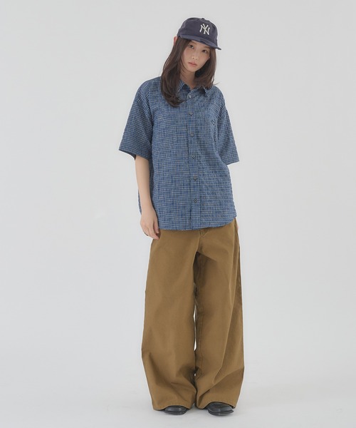 Perushu(ペルーシュ)の「FAKE LEATHER FLAP WIDE WORK PANTS/フェイクレザーフラップワイドワークパンツ(その他パンツ・メンズ・カーキ/ブラウン・LARGE/MEDIUM)」の18枚目の写真