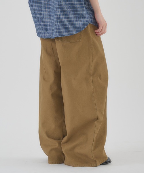 Perushu(ペルーシュ)の「FAKE LEATHER FLAP WIDE WORK PANTS/フェイクレザーフラップワイドワークパンツ(その他パンツ・メンズ・カーキ/ブラウン・LARGE/MEDIUM)」の21枚目の写真
