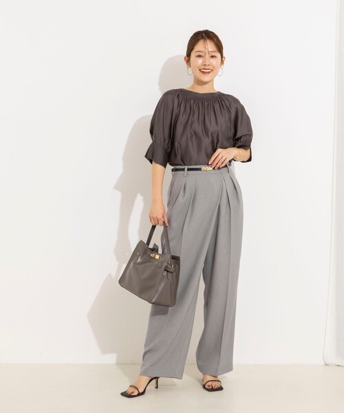 NOLLEY’S（ノーリーズ）の「ウォッシャブルボリュームスリーブ2WAYシアーブラウス（シャツ/ブラウス・レディース・ミント/オレンジ/チャコールグレー・38）」の15枚目の写真