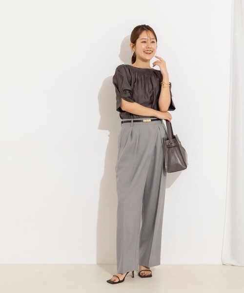 NOLLEY’S（ノーリーズ）の「ウォッシャブルボリュームスリーブ2WAYシアーブラウス（シャツ/ブラウス・レディース・ミント/オレンジ/チャコールグレー・38）」の16枚目の写真