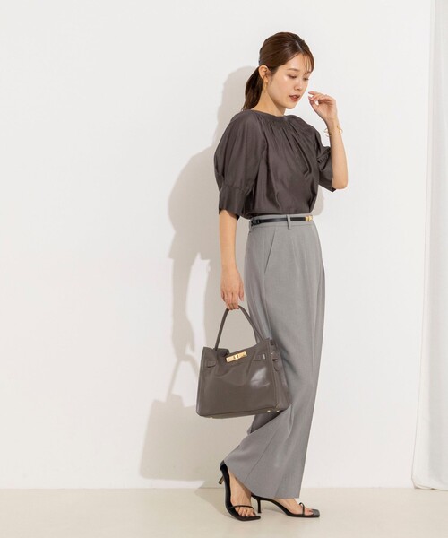 NOLLEY’S（ノーリーズ）の「ウォッシャブルボリュームスリーブ2WAYシアーブラウス（シャツ/ブラウス・レディース・ミント/オレンジ/チャコールグレー・38）」の17枚目の写真