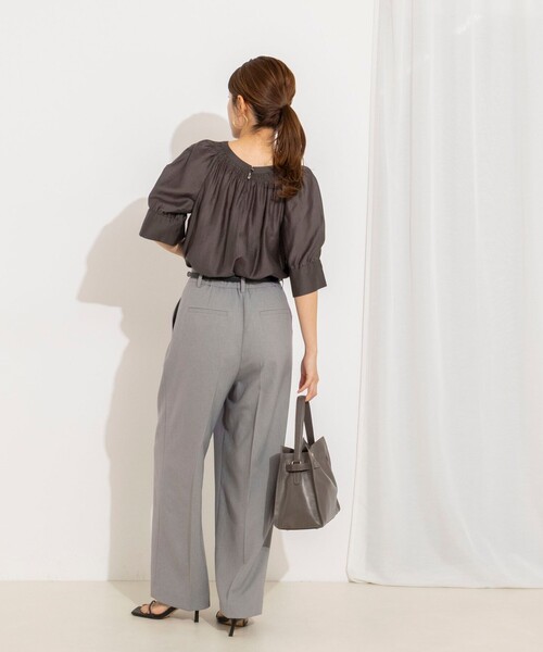 NOLLEY’S（ノーリーズ）の「ウォッシャブルボリュームスリーブ2WAYシアーブラウス（シャツ/ブラウス・レディース・ミント/オレンジ/チャコールグレー・38）」の18枚目の写真