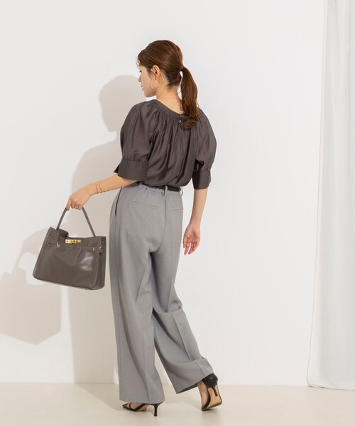 NOLLEY’S（ノーリーズ）の「ウォッシャブルボリュームスリーブ2WAYシアーブラウス（シャツ/ブラウス・レディース・ミント/オレンジ/チャコールグレー・38）」の19枚目の写真