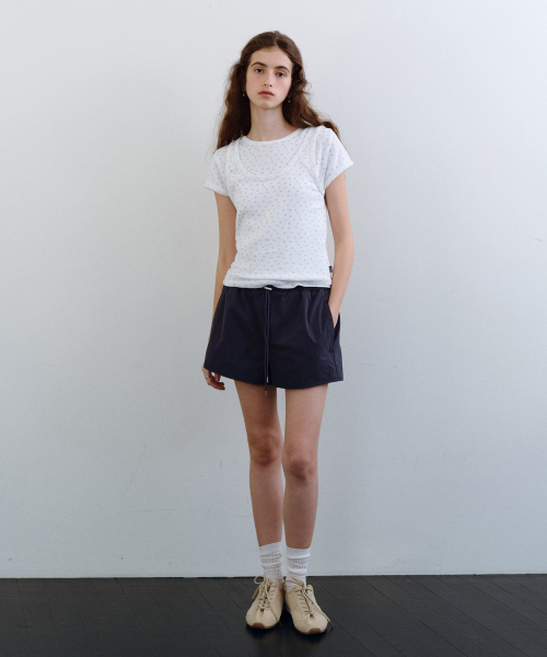 URAGO(ユラーゴ)の「Flower eyelet t-shirt(Tシャツ/カットソー・レディース・オートミール/アイボリー・FREE)」の4枚目の写真