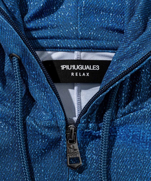 1PIU1UGUALE3 RELAX (ウノピゥウノウグァーレトレ リラックス)の「1PIU1UGUALE3 RELAX(ウノピゥウノウグァーレトレ リラックス)ダメージデニムラッシュガードパーカー(パーカー・メンズ・ホワイト/インディゴブルー・XXL/XL/L/M/S)」の17枚目の写真