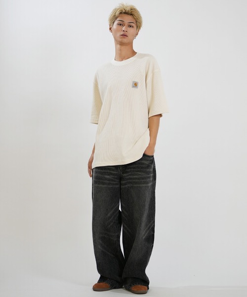 Carhartt（カーハート）の「Carhartt WIP/カーハート 半袖 Tシャツ S/S NELSON WAFFLET-SHIRT I036185（Tシャツ/カットソー・メンズ・ブラック/ナチュラル/ブルー・L/XL/S/M）」の15枚目の写真